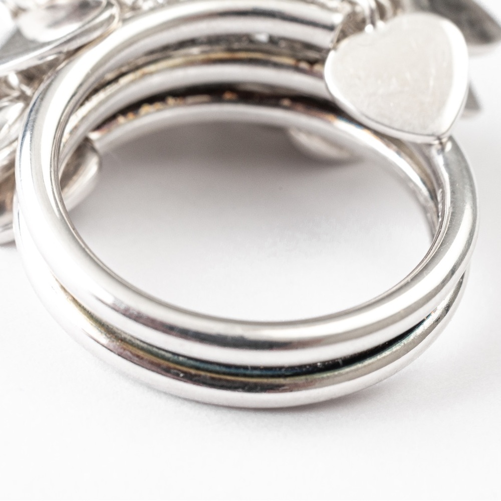 Vintage statement ring heart cluster sterling silver 8 - Picture 14 of 16